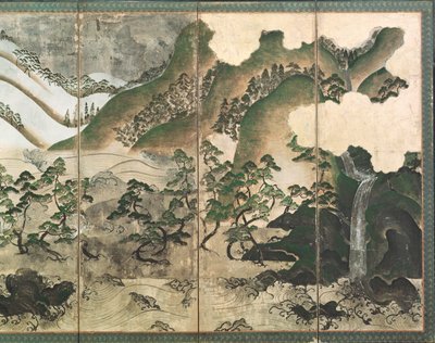 Moonlight Winter Landscape (detail) by Japanese School